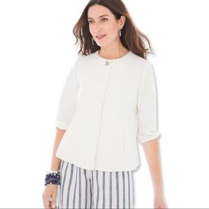 Chicos square cut crepe jacket